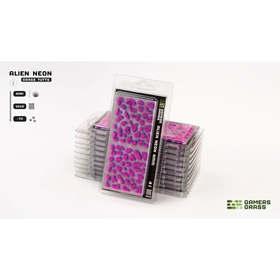 Gamers Grass  4 mm – Alien Neon (Wild) | Niebiesko-różowe kępki trawy do obcych światów i dioram fantasy
